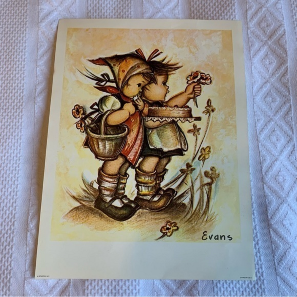 Vintage Hummel Lithograph by Evans “The Little‎ Charmers”